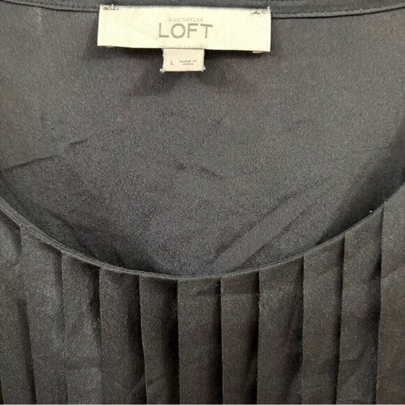 Anne Taylor Loft Black Sleeveless Blouse Sz Large - Picture 6 of 8
